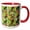 Red/White, variant on 3drose, Aloha Leaves and Hibiscus Jungle Flamingo Bird Tropical Hawaii Pattern, 15oz Mug