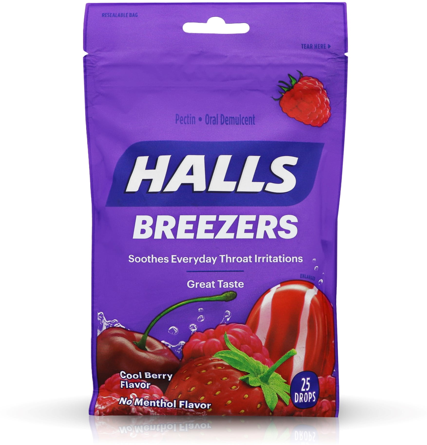 2 Pack Halls Breezers Drops Cool Berry 25 Each