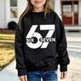 thumbnail image 2 of Fiaer 67 Pullover Tops for Kids Six Seven Sweatshirt Long Sleeve Drop Shoulder Loose Fit Casual Fashion Tee,Size 1-12 Years Black 150, 2 of 4
