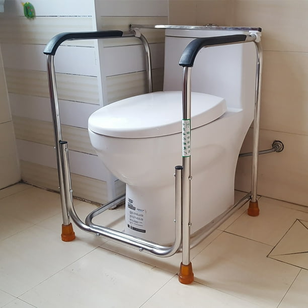 Toilet Safety Rail, Toilet Safety Frame Barrier Free Bathroom Handrail Grab Bar for Elderly