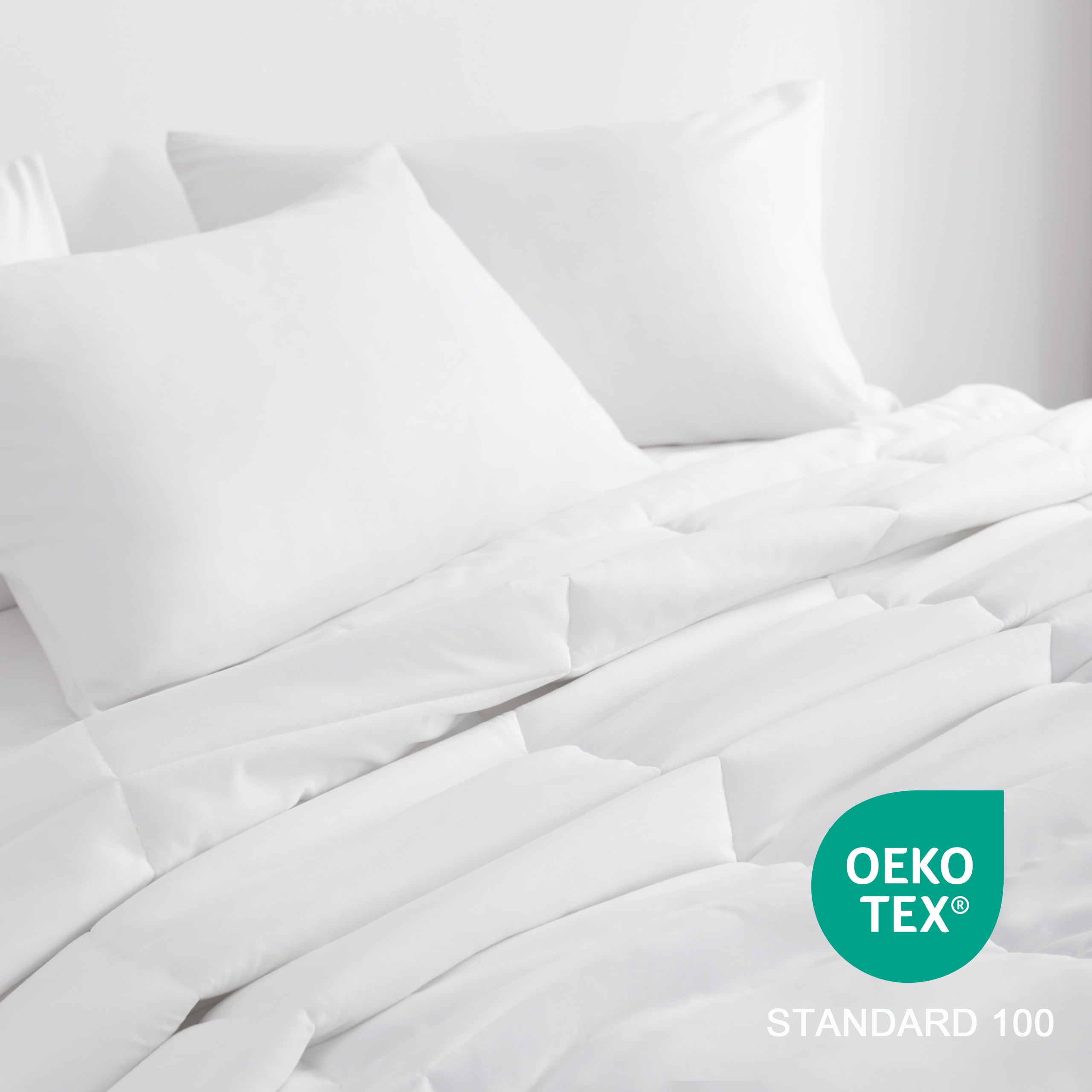 Ntbay Twin Size Down Alternative Comforter Duvet Insert, All Season Reversible Quilted Bedding with Corner Tabs, Breathable, 68x90 inches, White