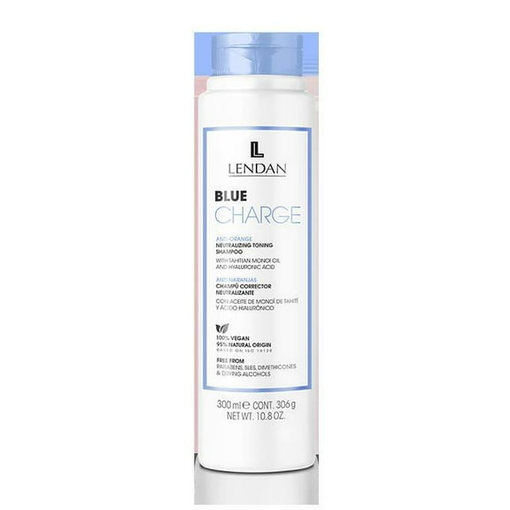 Lendan - Blue Shampoo - Blue Charge Shampoo - 300 ml - With Blue Pigments - Color Correcting - Neutralizes Yellow Tones - Deep Hair Hydration - Vegan