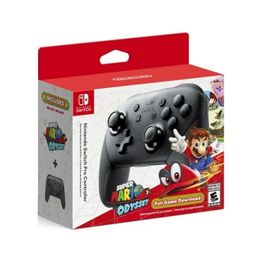 Nintendo Switch Pro Controller with Super Mario Odyssey Full Game Download Code