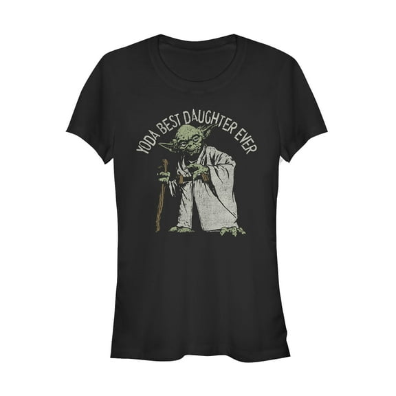 Junior's Star Wars Yoda Best Daughter Ever Graphic Tee Black Large