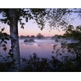 thumbnail image 2 of Terrill, Steve 14x12 White Modern Wood Framed Museum Art Print Titled - ME, Pittsfield Moonset with fog over Mill Pond, 2 of 4