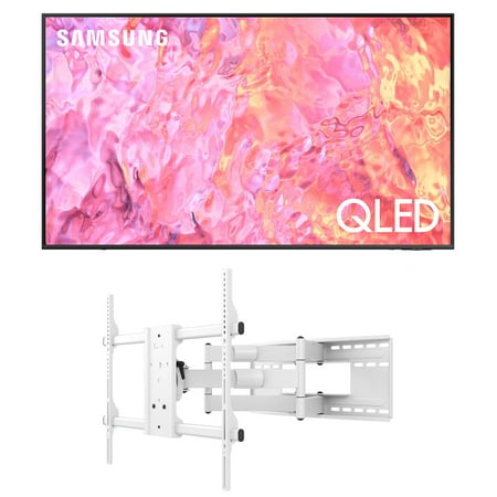 Samsung QN50Q60CAFXZA 50 Inch QLED 4K Quantum HDR Dual LED Smart TV with a Kanto FMX3W Full Motion TV Mount with 28 Inch Extension for 40 Inch-90 Inch TVs (2023)