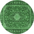 thumbnail image 1 of Ahgly Company Indoor Round Medallion Emerald Green Traditional Area Rugs, 3' Round, 1 of 4