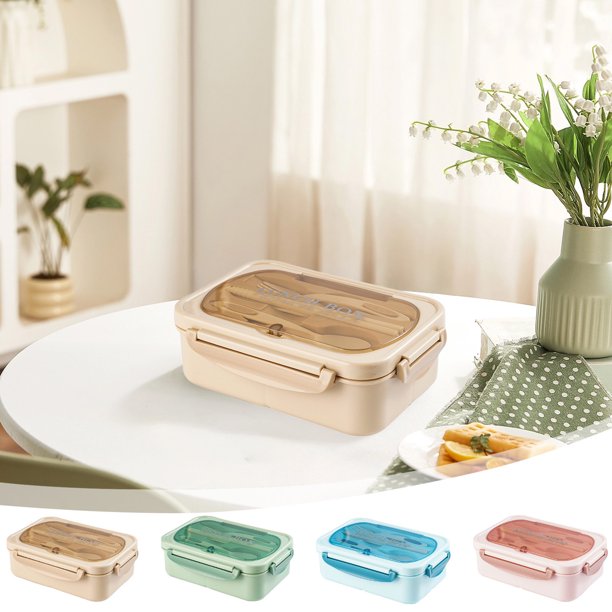 Fiambrera con Compartimentos Isotérmicos | 2 Fiambreras Aptas para Microondas | Fiambrera de Plástico para Estudiantes | Azul - 21,3 X 14,5 X 7,5 Cm - 308 G - Hermética | Apta para Alimentos - Portát
