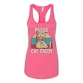 thumbnail image 3 of Wild Bobby, Proud Cat Daddy Cat Lover Ladies Racerback Tank Top, Hot Pink, Large, 3 of 5