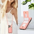thumbnail image 6 of for iPhone 14 Pro Wallet Case with Shoulder Lanyard Strap, Crossbody Phone Case with Card Holder Slots for Women Girls, Luxury PU Leather Flip Stand Purse Cover Shockproof Case, Pink, 6 of 9
