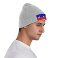 thumbnail image 2 of Haitian Flag Pattern Beanie Hat Knit Hat Skull Cap for Men Women Winter Hat Gray, 2 of 6