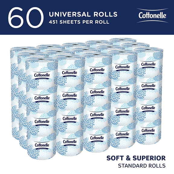 Standard Roll Toilet Paper, Bulk Pack (17713), 2-Ply, White (60 Rolls of 451 Sheets, 27,060 Sheet Total)