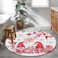thumbnail image 3 of Gnomes Valentine's Day Round Area Rug 4Ft Washable Circle Rugs for Bedroom Dining Room, Pink Love Heart Branches Plaid Non-Slip Carpet Floor Mats Indoor Outdoor Carpet Runner Aesthetic Home Decor, 3 of 8