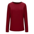 thumbnail image 4 of Ribbed Knit Tops Long Sleeve Womens Casual Comfy Blouses Plain Pullover Sweatshirt Fall Sweaters Loose Fit (XL, Red), 4 of 7