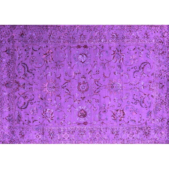 Ahgly Company Indoor Rectangle Oriental Purple Industrial Area Rugs, 5' x 7'
