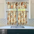 thumbnail image 3 of Fall Kitchen Curtains 36 Inch Short - 3 Panel Set, Autumn Harvest Print, Rod Pocket Window Treatment for Thanksgiving, Farmhouse, Cafe, Living Room - Machine Washable, 3 of 6