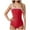 Red, variant on Bzhegqhd Womens Bathing Suits Tummy Control,Fashion Women Summer Solid Color with Chest Cushion and No Steel Support Sexy Backless Strap Bikini Swimsuit