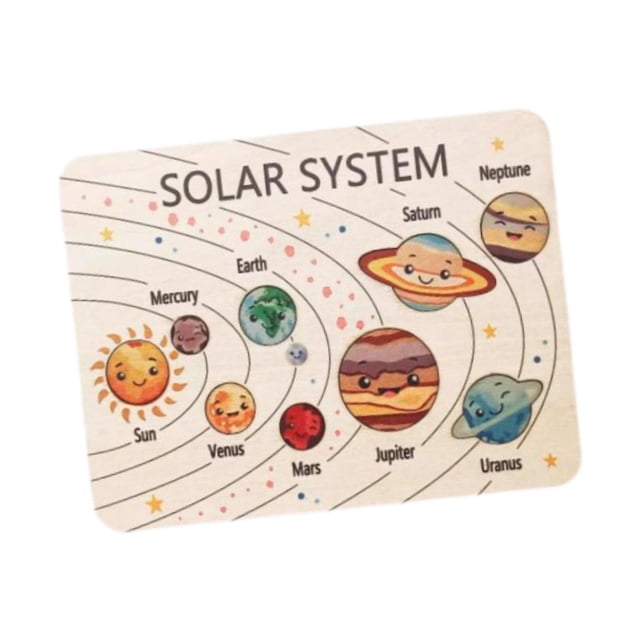 Rompecabezas de madera con , juguete educativo con forma de galaxia, interactivo para padres e hijos, para niños pequeños de 3 a 5 años