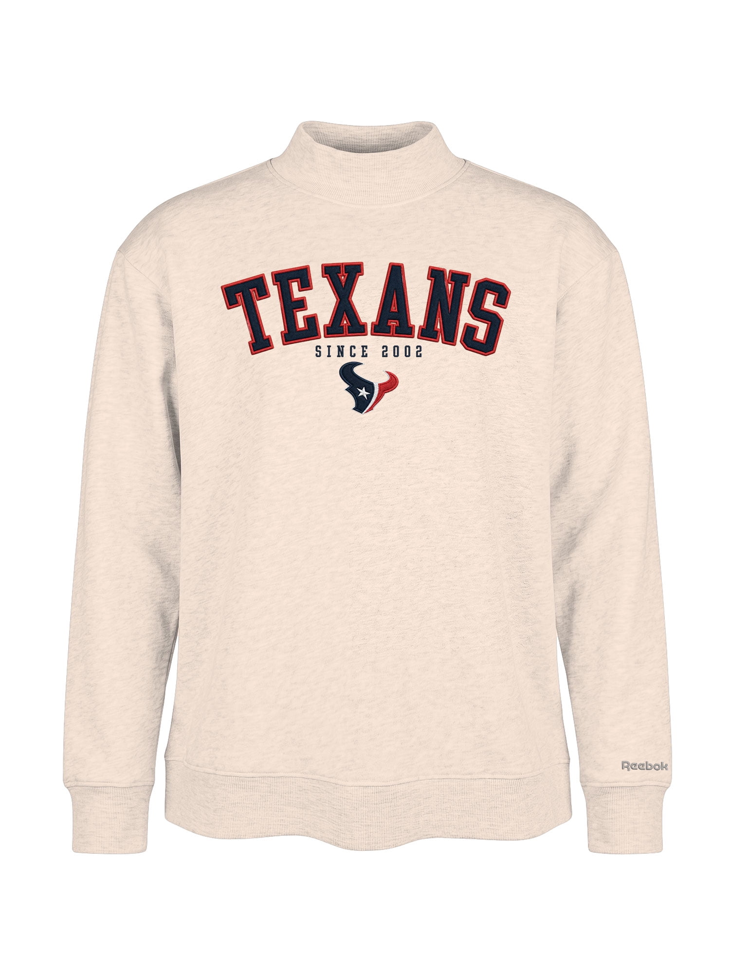 Houston Texans Reebok Womens Oat Mock Neck Oversized Tunic Sweatshirt