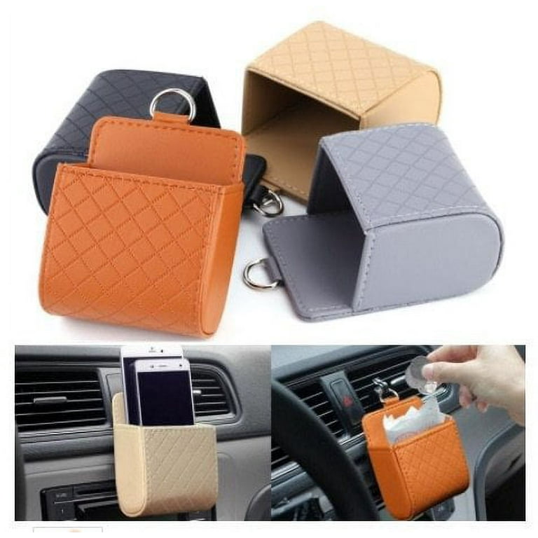 Car Auto Seat Back Interior Air Vent Cell Phone Holder Pouch Bag Box Tidy  Storage Coin Bag Case Organizer With Hook - Temu