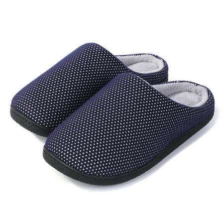

EastVita Slippers for Men and Womens Cozy Memory Foam Slippers Two-Tone Closed Toe Slip On Couples House Shoes Bedroom Indoor Outdoor