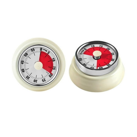 

Kitchen Timer Kitchen Countdown Cooking Timer Reminder No Battery Required Magnetic Mechanical Timer Time Management Timer (White)