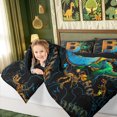 thumbnail image 4 of meiyoeat Dinosaur Letter B Print Twin Comforter Sets for Boys Girls, Cartoon Dino Graffiti Bedding Set, Black Reversible, 2pcs, 1 Comforter and 1 Pillowcase, 4 of 6