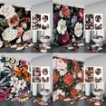Beautiful Big Flowers Shower Curtains with Flower Bathroom Curtain Set