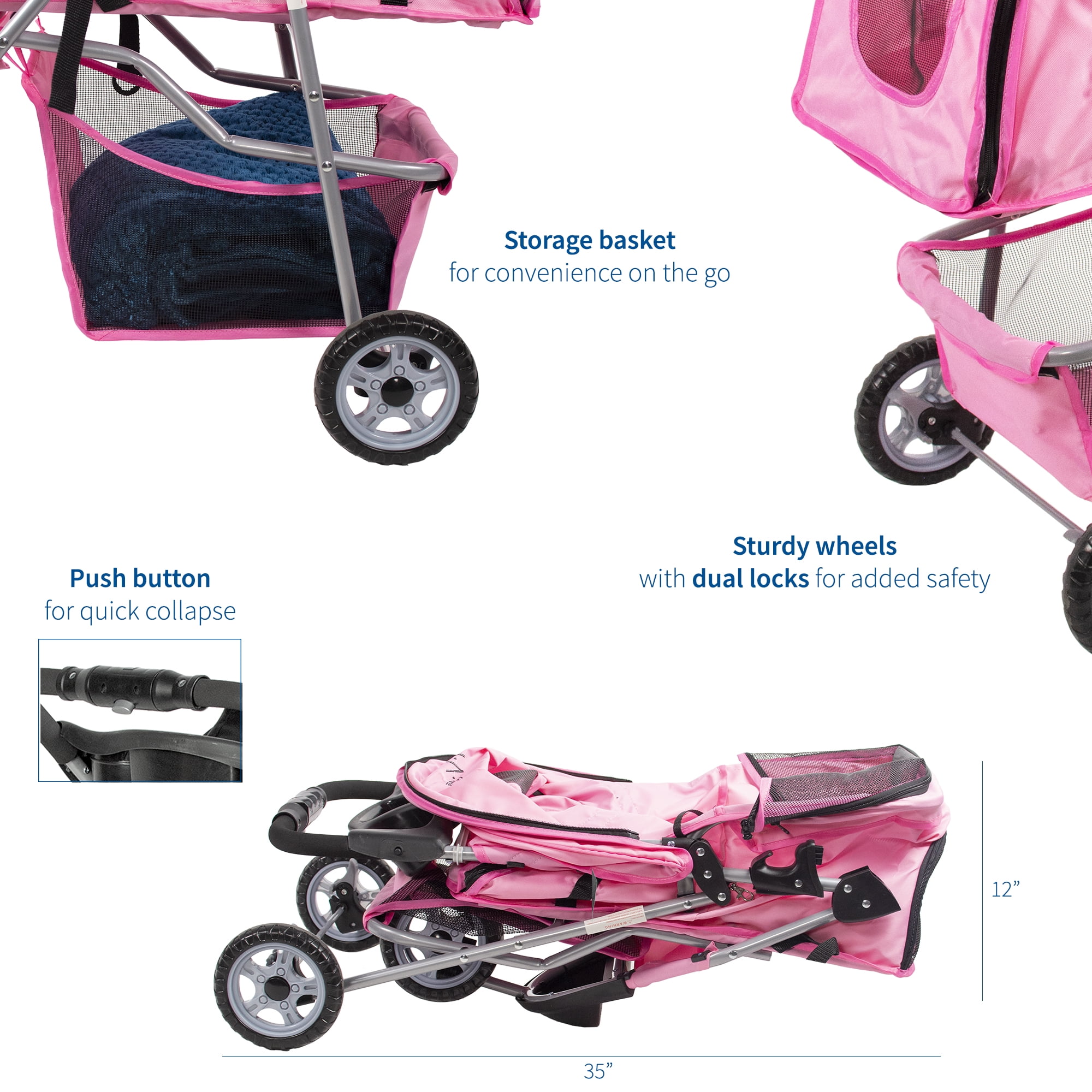 Vivo 3 wheel dog & deals cat stroller