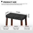 thumbnail image 3 of Jiueut Black Leopard Print Bar Stool Cover, Stretch Rectangle Bar Stool Covers Protector Jacquard Chair Seat Slipcover Saddle Bar Stool Slipcover for Wooden Metal Bench, Set of 2, 3 of 7