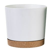 MOQIN Large Flower Pots 8 inch, Modern Decorative Planters with Drainage Holes and Saucers for Garden House Plants, Pots for Indoor Outdoor