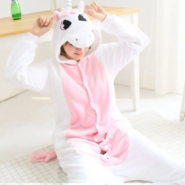 Mono de una pieza con capucha para niños y adultos, pijama bonito de unicornio, Totoro xuanjing unisex