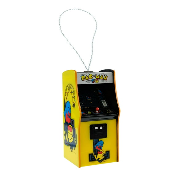 Pac-man Arcade Decoupage Christmas Ornament,. Yellow, Black, Plastic, by Ruz