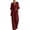 Wine, variant on Women's Elegant Wide Leg Jumpsuit, Deep V-Neck Half Sleeve Flowy Romper, High Waist Pleated Bodysuit, Formal Outfit for Evening Party Yellow XL