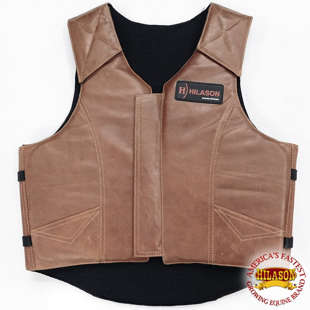 Equestrian Horse Riding Vest Safety Protective Z106 Hilason Leather