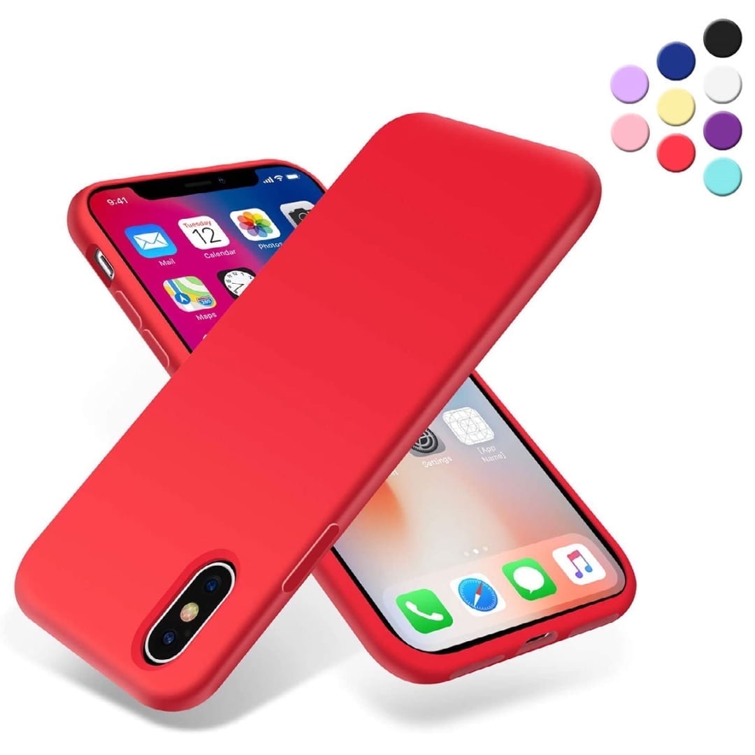 Entronix Silicone Soft Case Designed for iPhone Xs Max Shockproof Durable Slim Fit, Red