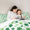 thumbnail image 5 of Homewish Four Leaf Clover 3 Pieces Queen Comforter Set For Teens Female Girls,Botanical Theme Ultra Soft Bedding Sets,Green Plants Leaves Bedding Comforter Set,Lightweight Room Decor,Reversible, 5 of 8