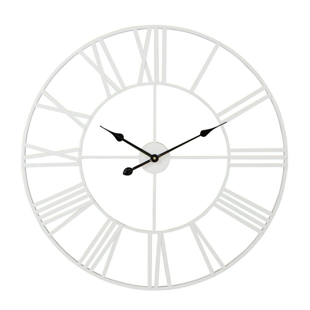 Solange Round Metal Wall Clock 30" White
