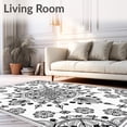 thumbnail image 2 of ODIKA 3'x5' Machine Washable Non-Slip Area Rug, Bohemian Kaleidoscope with Mirrored Flower Medallion High Traffic Rug, Black, 709394, 2 of 7
