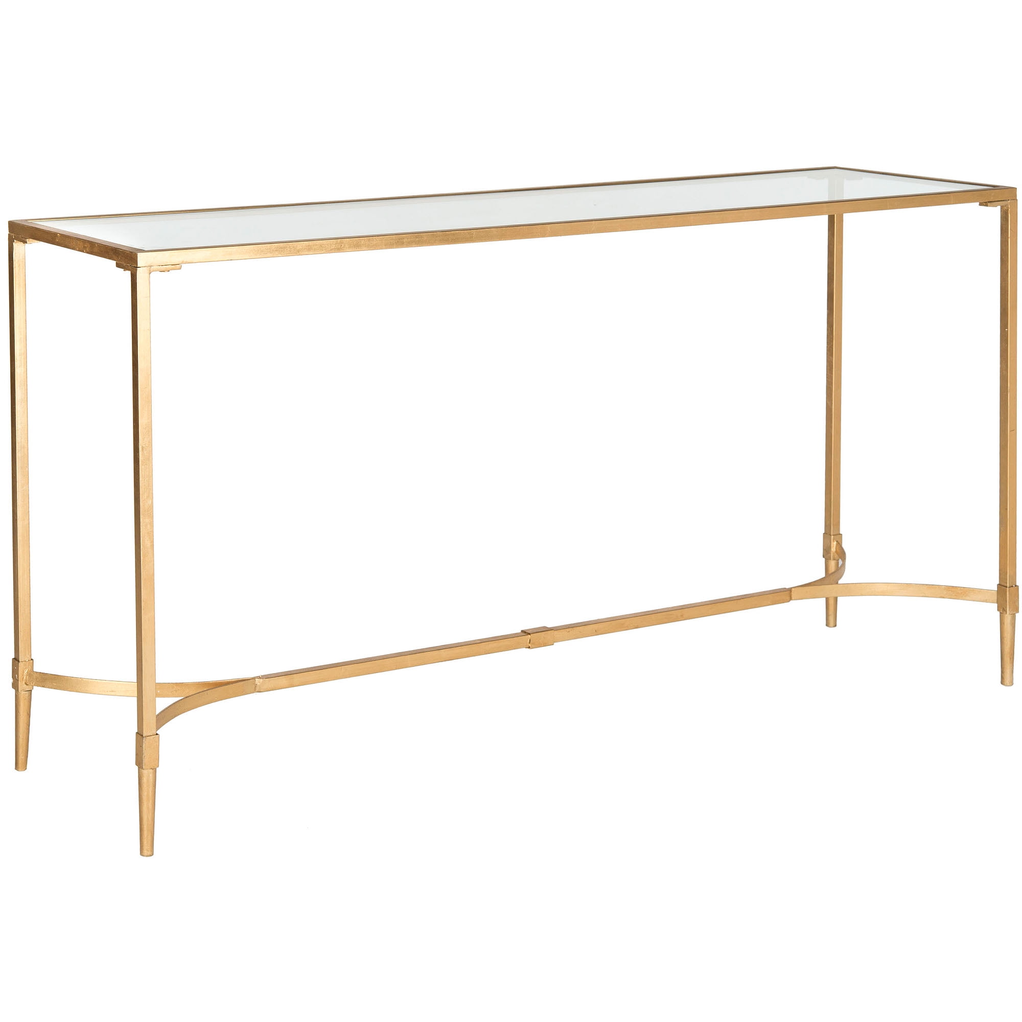 Safavieh Antwan Solid Classic Console, Gold/Tempered Glass Top