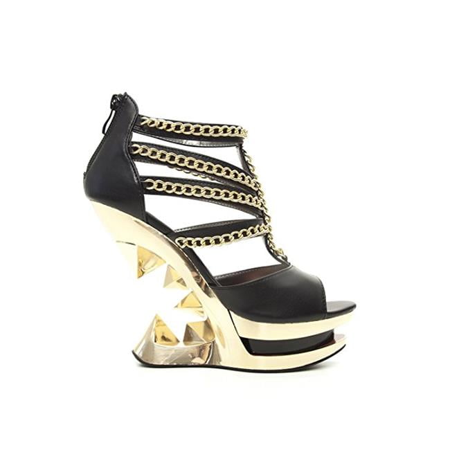 peep toe gold wedges