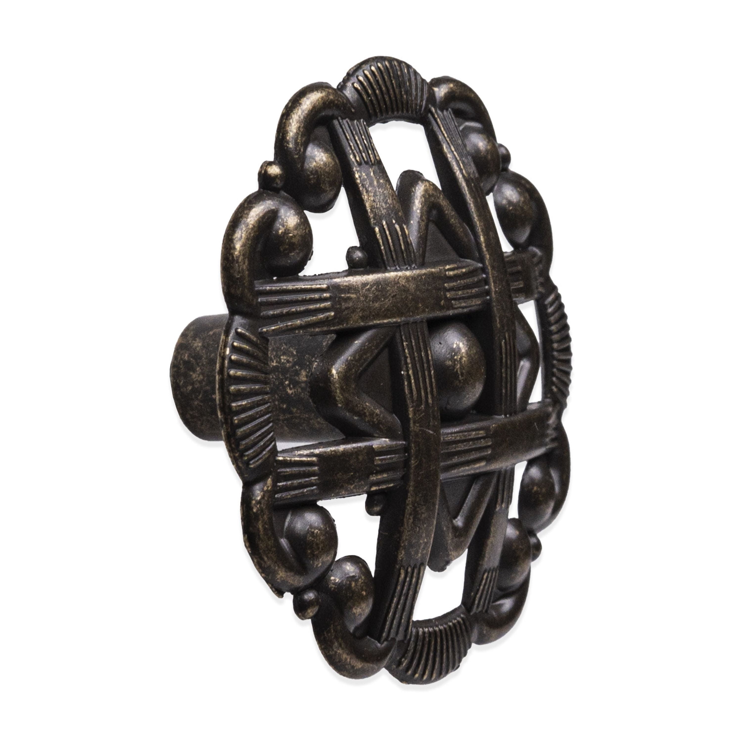 Mainstays 1-10/16" (41mm) Weave Cabinet Knob, Antique Brass, 10 Pack