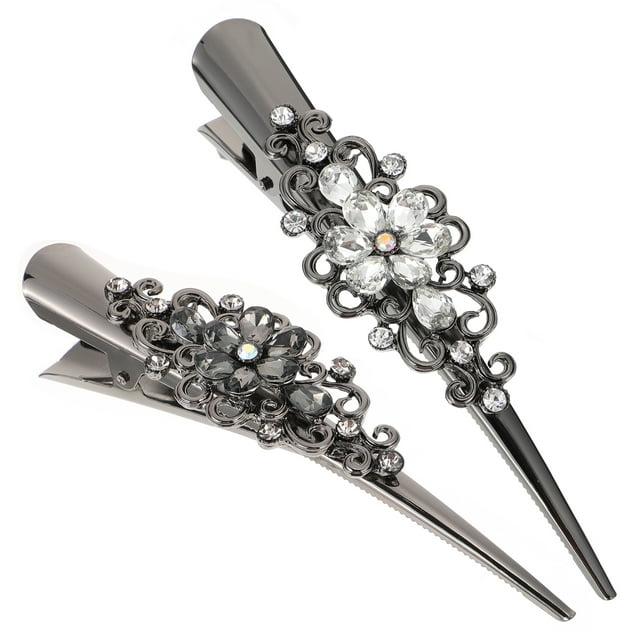 2 Pcs Épingles à Cheveux en Alliage avec Strass Brillant