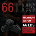 thumbnail image 2 of Adjustable Dumbbell Set 66lbs Dumbbells 2 In 1 Free Weights Dumbbells Sets Dumbbells Weights Set with Anti-Slip Handle Workout Dumbbell Home Gym Fitness Equipment for Men Women, Black, 2 of 8