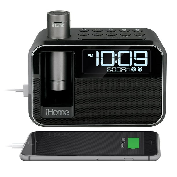 Ihome Kineta Dual Charging Alarm Clock Radio With Portable
