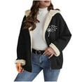 thumbnail image 2 of Cutuoiiu Tops for Women Zip Up Hoodie Sherpa Lined Jackets Long Sleeve Fashion Prints Pockets Tops Gifts for Women, 2 of 7