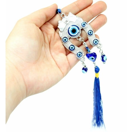 Blue Evil Eye Horse Shoe Wall Car Hanging Amulet Protection Blessing