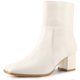 thumbnail image 1 of Botines de mujer con tacón cuadrado y cremallera lateral Crema 41, 1 of 6