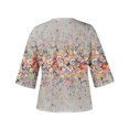thumbnail image 5 of Summer Plus Size Tops For Women 2023 Trendy Summer V-Neck 3/4 Sleeve Print Casual T-shirt Blouse Up to 65% off, 5 of 5
