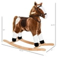thumbnail image 2 of HMYG Plush Toy Rocking Horse Pony Ride on Animal for Pink Birthday Gifts with Realistic Sounds,Brown, 2 of 11